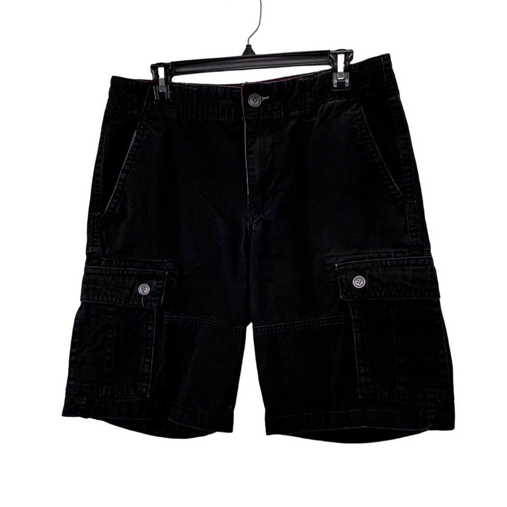 Lazer Garment Co Cargo Shorts size 33 Men Black Utility Workwear Thick Fabric
